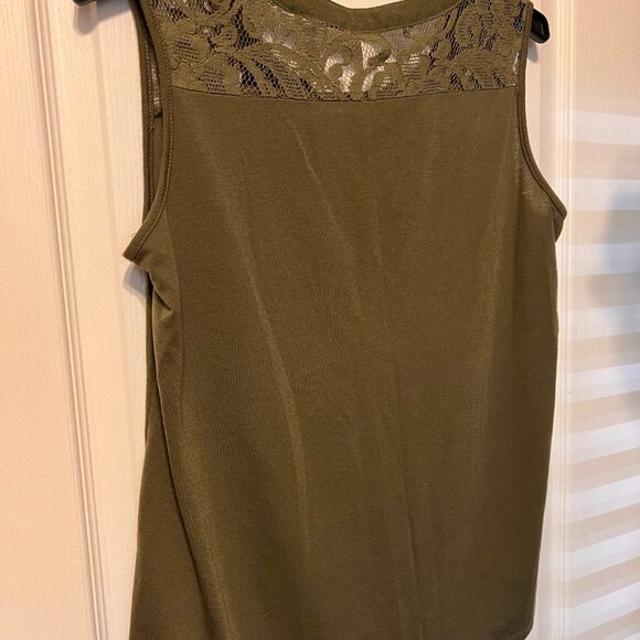 PerSeption Concepts Women's Top-Sleeveless-Tie-Lace-Med.-Olive/Army Green - Picture 13 of 13